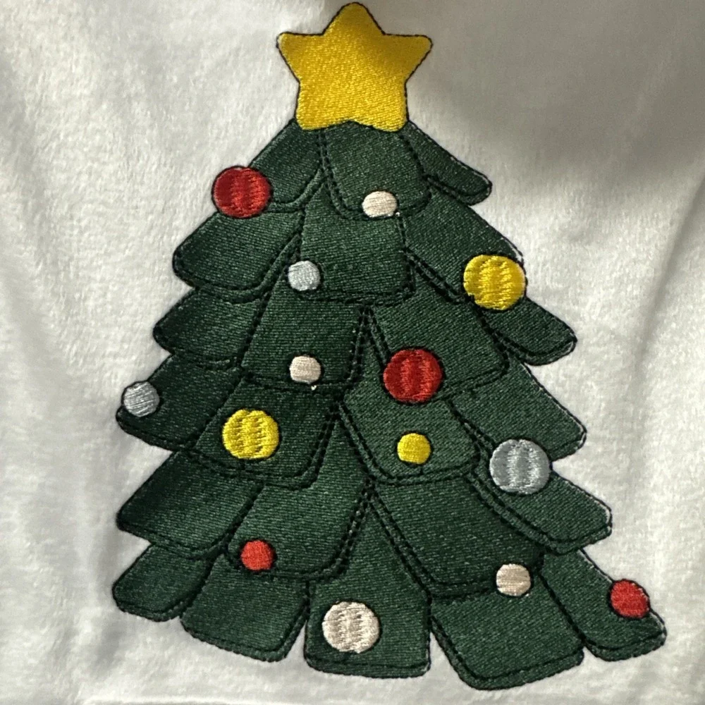 New‎ Merry&Bright Christmas TREE Merry and Bright Dog Felt T-Shirt Size L Large